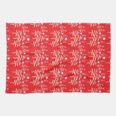 Kerst scribbelboom + ster herhaling rood theedoek (Horizontaal)