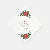 Kerst Script Botanische Waterverf Feestdagen Servet (Hoek)