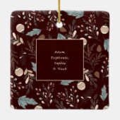 Kerst Script Foto Boho Groenelementen Kerstmis Keramisch Ornament (Achterkant)