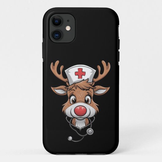 Kerst scrub top rendier rubber handschoenen verple Case-Mate iPhone case (Achterkant)