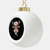 Kerst scrub top rendier rubber handschoenen verple keramische bal ornament (Rechts)