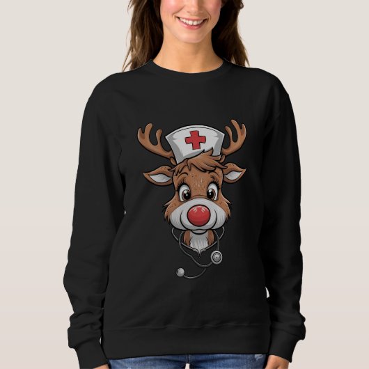 Kerst Scrub Top Rendier Rubberen Handschoenen Verp (Voorkant)