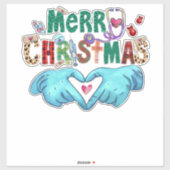 Kerst Scrub Vrolijk Kerstmis Kerstmis Stethoscoop  Sticker (Vel)