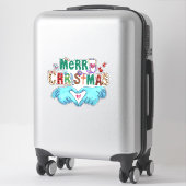 Kerst Scrub Vrolijk Kerstmis Kerstmis Stethoscoop  Sticker (Koffer)