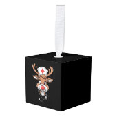 Kerst scrubtop rendier rubber handschoenen verplee decoratie (Voorkant hoekig)