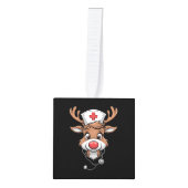 Kerst scrubtop rendier rubber handschoenen verplee decoratie (Voorkant)