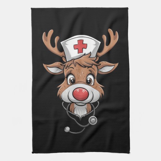 Kerst scrubtop rendier rubber handschoenen verplee theedoek (Verticaal)