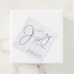 Kerst Seashell Nautische Vreugde aan de Wereld Bedankjes Labels