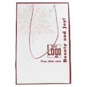 Kerst Seizoen Bourgondië Wit Haar Salon Papier Medium Cadeauzakje (Voorkant)