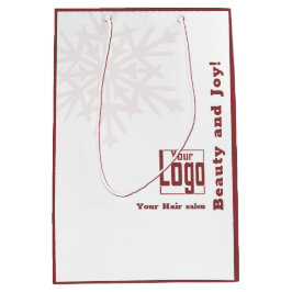 Kerst Seizoen Bourgondië Wit Haar Salon Papier Medium Cadeauzakje