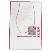 Kerst Seizoen Bourgondië Wit Haar Salon Papier Medium Cadeauzakje (Achterkant)