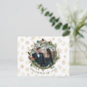 Kerst Seizoen Bruiloft Save The Date Aankondigingskaart (Staand voorkant)