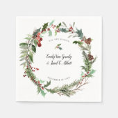 Kerst Seizoen Bruiloft Wit Servet (Voorkant)