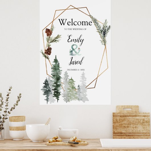 Kerst Seizoen Forest Wedding 2 Welkom Poster (Keuken)