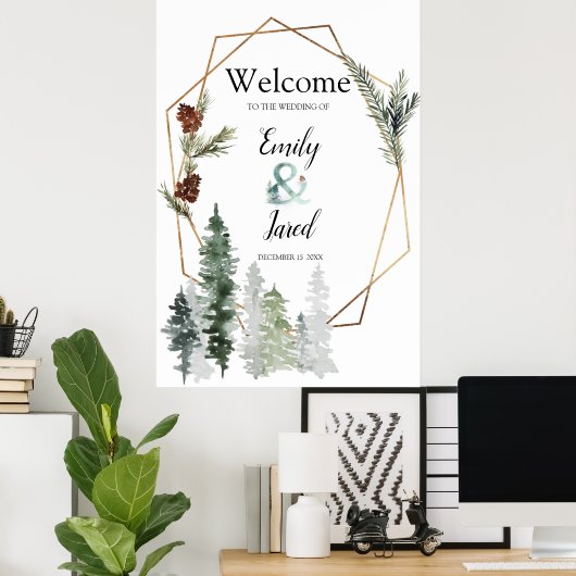 Kerst Seizoen Forest Wedding 2 Welkom Poster (Thuiskantoor)