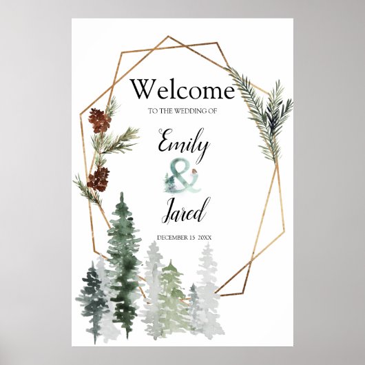 Kerst Seizoen Forest Wedding 2 Welkom Poster (Voorkant)