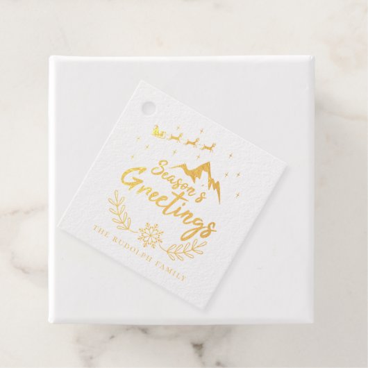 Kerst Seizoen Groeten Bergscène Bedankjes Labels (Met doos)