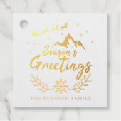 Kerst Seizoen Groeten Bergscène Bedankjes Labels (Voorkant)