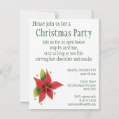 Kerst Seizoen Groeten Poinsettia Uitnodiging (Achterkant)