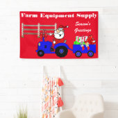 Kerst Seizoen Groeten Tractor Santa Spandoek (Insitu)