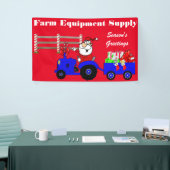 Kerst Seizoen Groeten Tractor Santa Spandoek (Beurs)