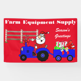 Kerst Seizoen Groeten Tractor Santa Spandoek