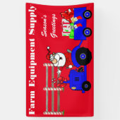 Kerst Seizoen Groeten Tractor Santa Spandoek (Verticaal)
