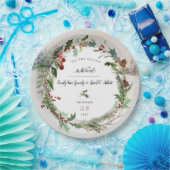 Kerst Seizoen Huwelijk Scène Papieren Bordje (Feest)