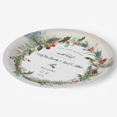 Kerst Seizoen Huwelijk Scène Papieren Bordje (Gekanteld)