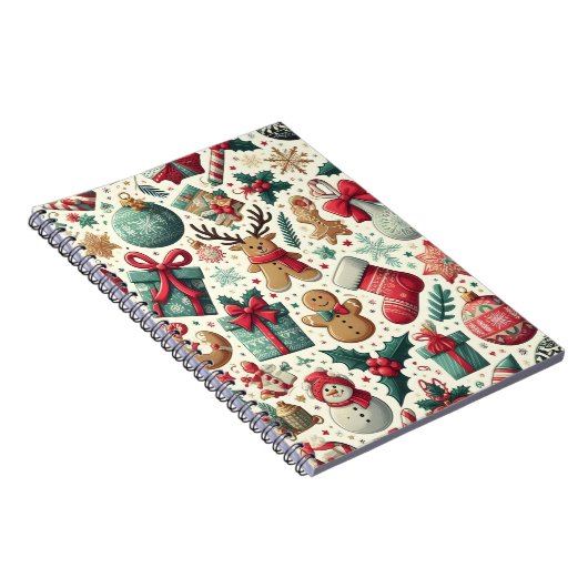 Kerst Seizoen Patroon Notitieboek (Rechterzijde)