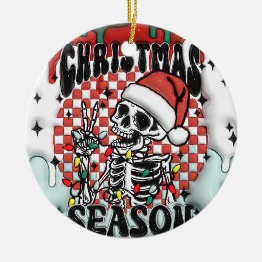 Kerst Seizoen Skeleton Ornament (Voorkant)