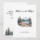 Kerst Seizoen Vakantie Camp Mountain Lake Feestdagenkaart (Voorkant / Achterkant)