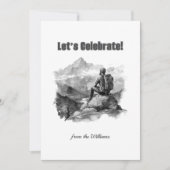 Kerst Seizoen Vakantie Man Wandelbergen Feestdagenkaart (Voorkant)