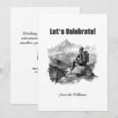 Kerst Seizoen Vakantie Man Wandelbergen Feestdagenkaart (Voorkant / Achterkant)