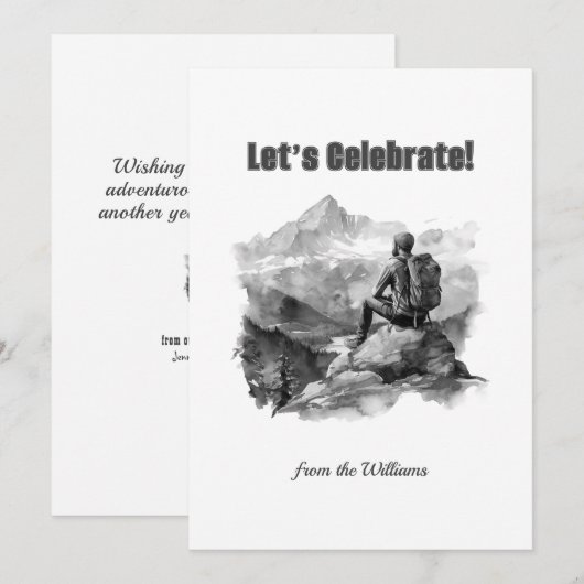 Kerst Seizoen Vakantie Man Wandelbergen Feestdagenkaart (Voorkant / Achterkant)