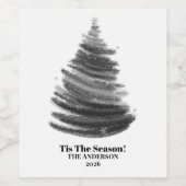  kerst seizoen wijnlabel wijn etiket (Enkel label)