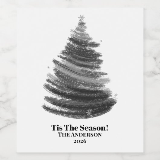  kerst seizoen wijnlabel wijn etiket (Enkel label)