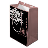 Kerst Seizoen Zwart Roze Haar Salon Papier Medium Cadeauzakje (Voorkant Gekanteld)