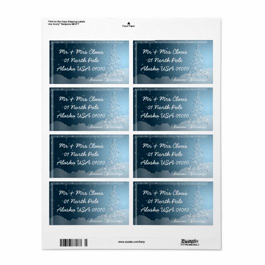 Kerst Seizoenen Zegen Bijpassende Adresetiketten Etiket (Full Sheet)