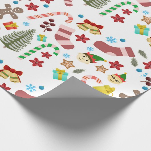 Kerst Seizoensgebonden Iconen Inpakpapier (Hoek)