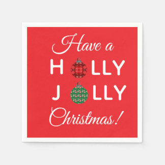 Kerst servet Holly Jolly Christmas