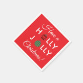 Kerst servet Holly Jolly Christmas (Hoek)