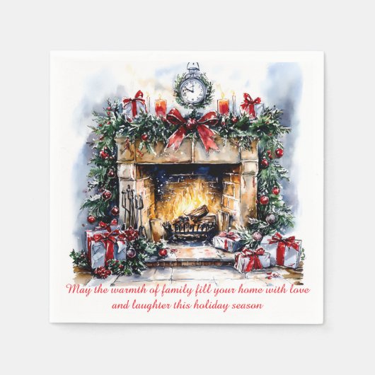 Kerst servetten met het afbeelding van een open ha (Voorkant)