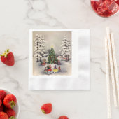 Kerst servetten met vintage afbeelding (Insitu)