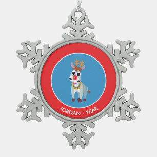 Kerst Shane de Donkey Tin Sneeuwvlok Ornament