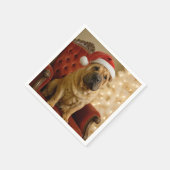 Kerst Shar-Pei hond met kerstmuts Servet (Hoek)