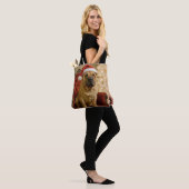 Kerst Shar-Pei hond met kerstmuts Tote Bag (Op model)