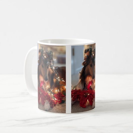 Kerst Sheltie mok (Voorkant links)