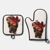 Kerst Sheltie Ovenwant & Pannenlap Set (Voorkant)
