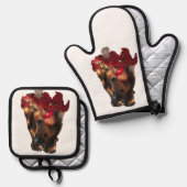 Kerst Sheltie Ovenwant & Pannenlap Set (Voorkant / Achterkant)